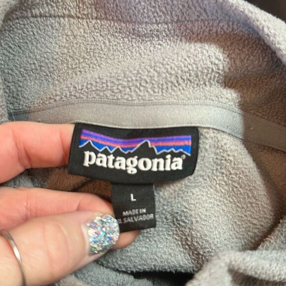 Patagonia Men's Micro D Fleece Pullover Size L Large Gray Quarter Zip 26176 - Picture 5 of 7